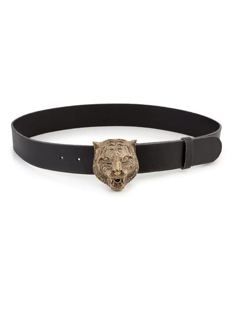 Gucci tiger head leather belt